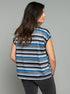 The Relaxed Tee - Black Stripe / Black